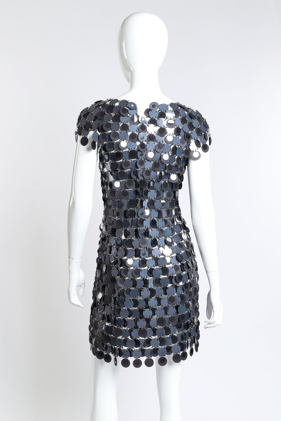 Paco Rabanne Disc Chain Mini Dress back on mannequin @recess la