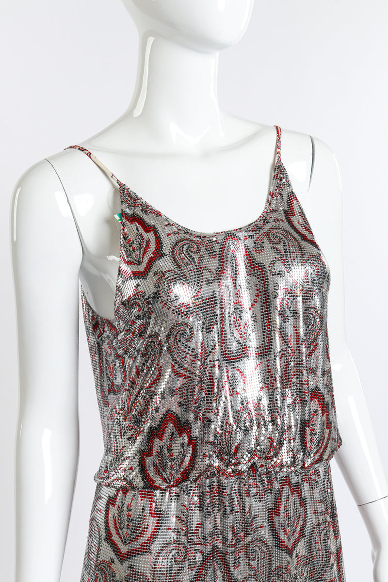 Paco Rabanne Metallic Paisley Dress detail mannequin @RECESS LA