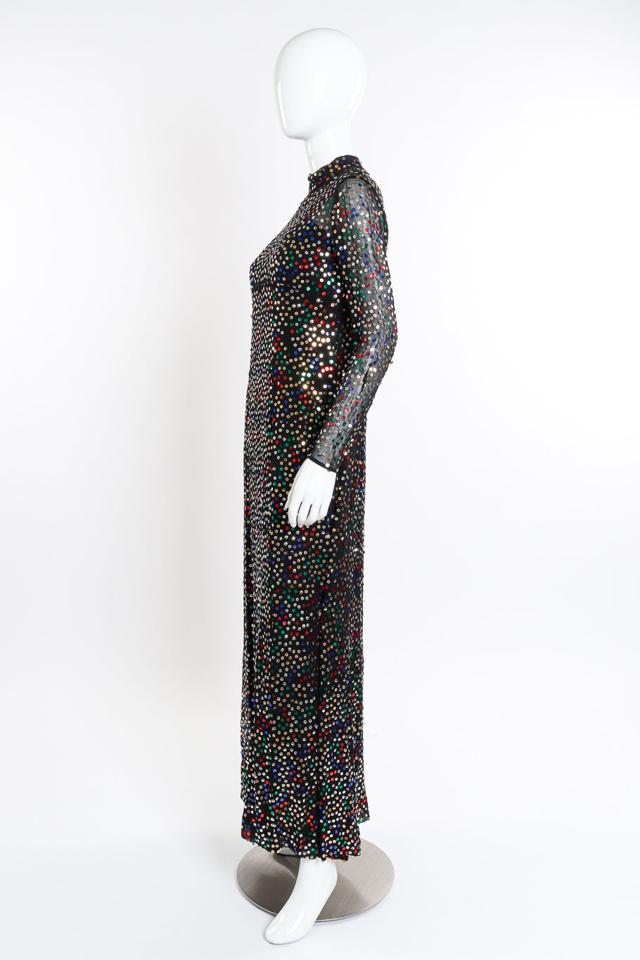 Sequin Overlay Sheath Dress on mannequin side @recessla