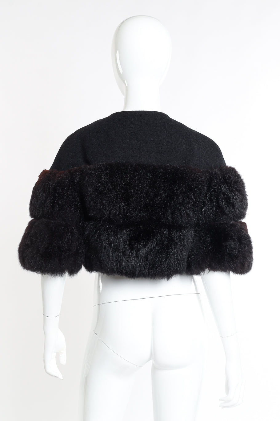 Vintage Pauline Trigere Cropped Fur Jacket back on mannequin @recessla