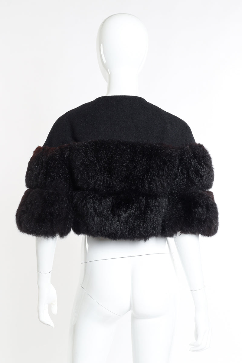 Vintage Pauline Trigere Cropped Fur Jacket back on mannequin @recessla