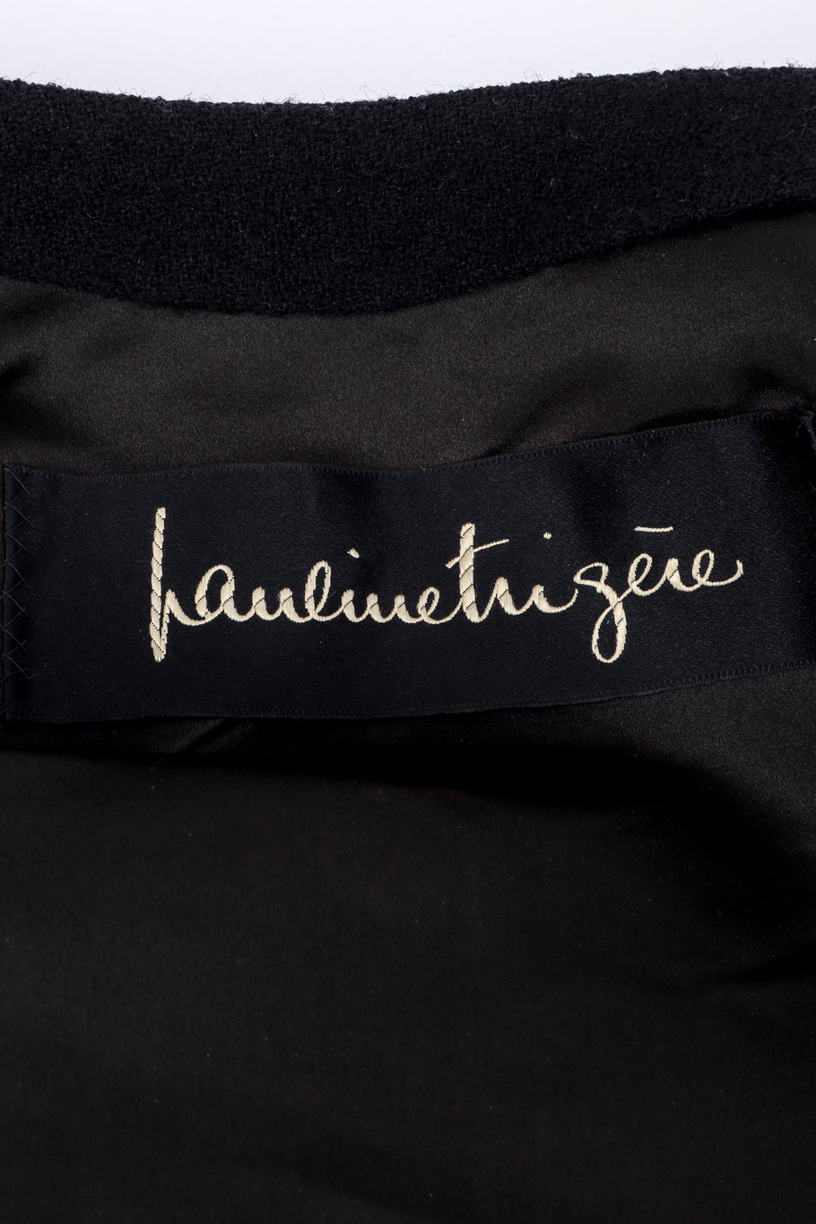 Vintage Pauline Trigere Cropped Fur Jacket signature label closeup @recessla