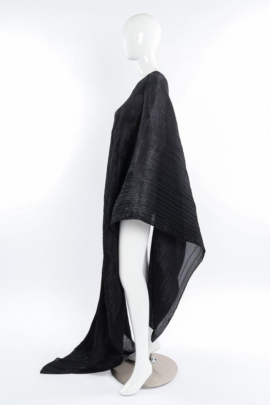 Pleats Please Issey Miyake Pleated Multi-Wrap Poncho II side view on mannequin @Recessla
