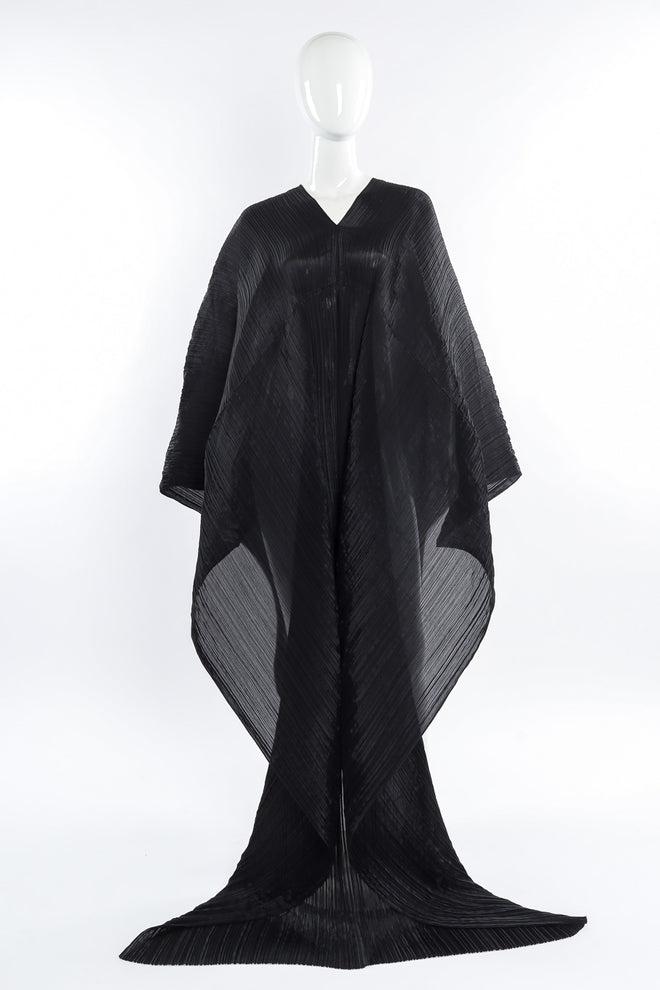 Pleats Please Issey Miyake Pleated Multi-Wrap Poncho II front view on mannequin @Recessla