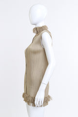 Issey Miyake Plissé Fringed Roll-Neck Top on mannequin @RECESS LA