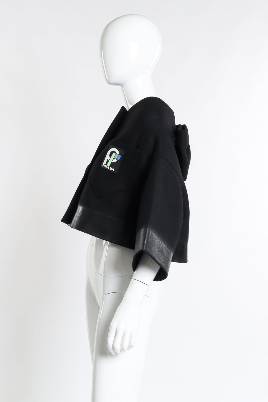Prada 2018 F/W Cropped Wool Jacket side on mannequin @recess la