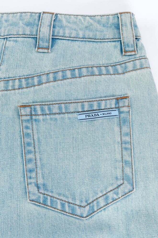 Prada Ostrich Feather Denim Pant back patch pocket detail @recess la