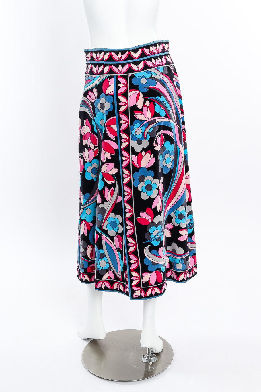 Vintage Emilio Pucci Psychedelic Floral Velvet Skirt on mannequin @recessla