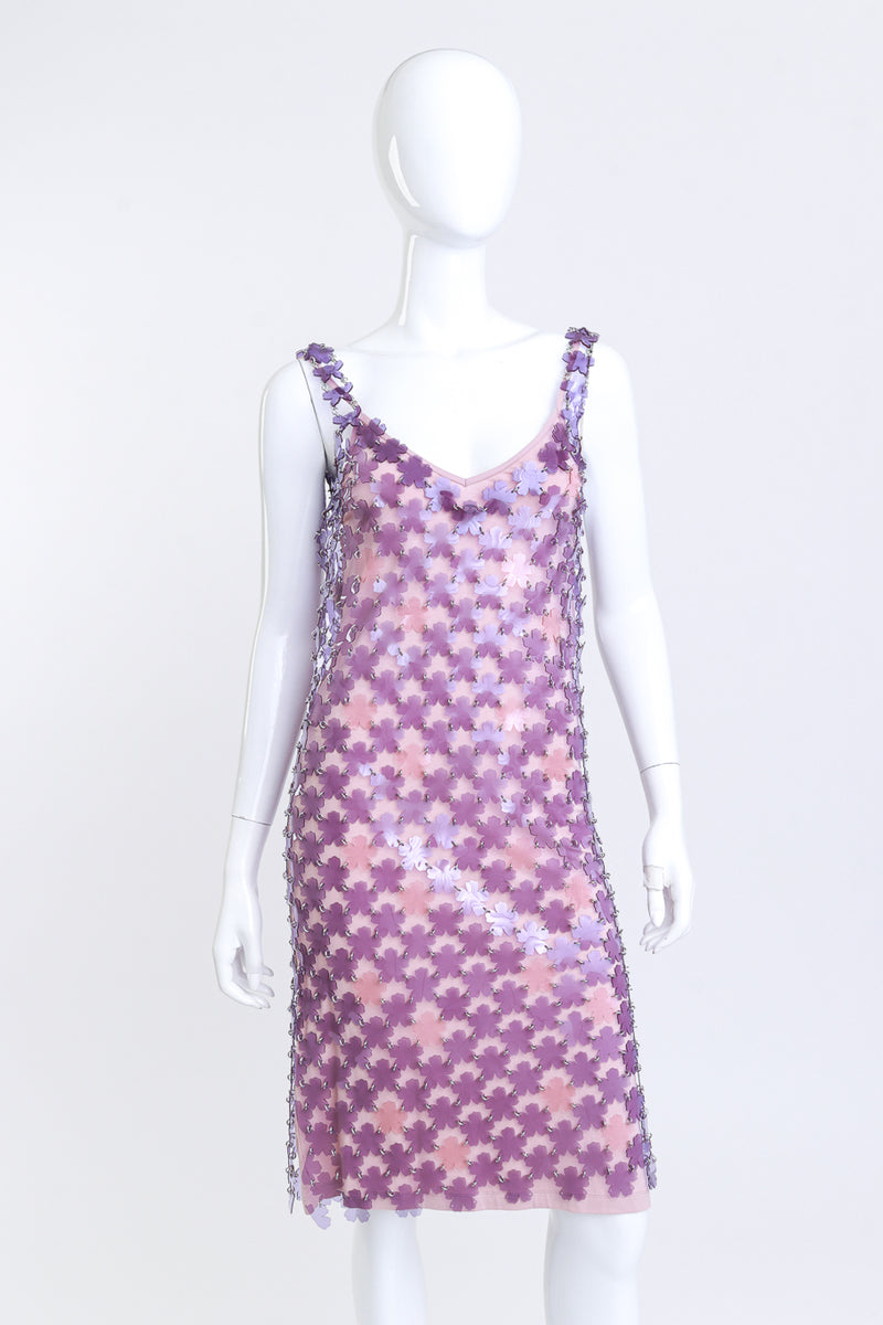 Paco Rabanne Plastic Flower Link Dress front on mannequin @recess la