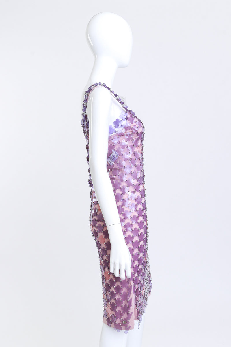 Paco Rabanne Plastic Flower Link Dress side on mannequin @recess la