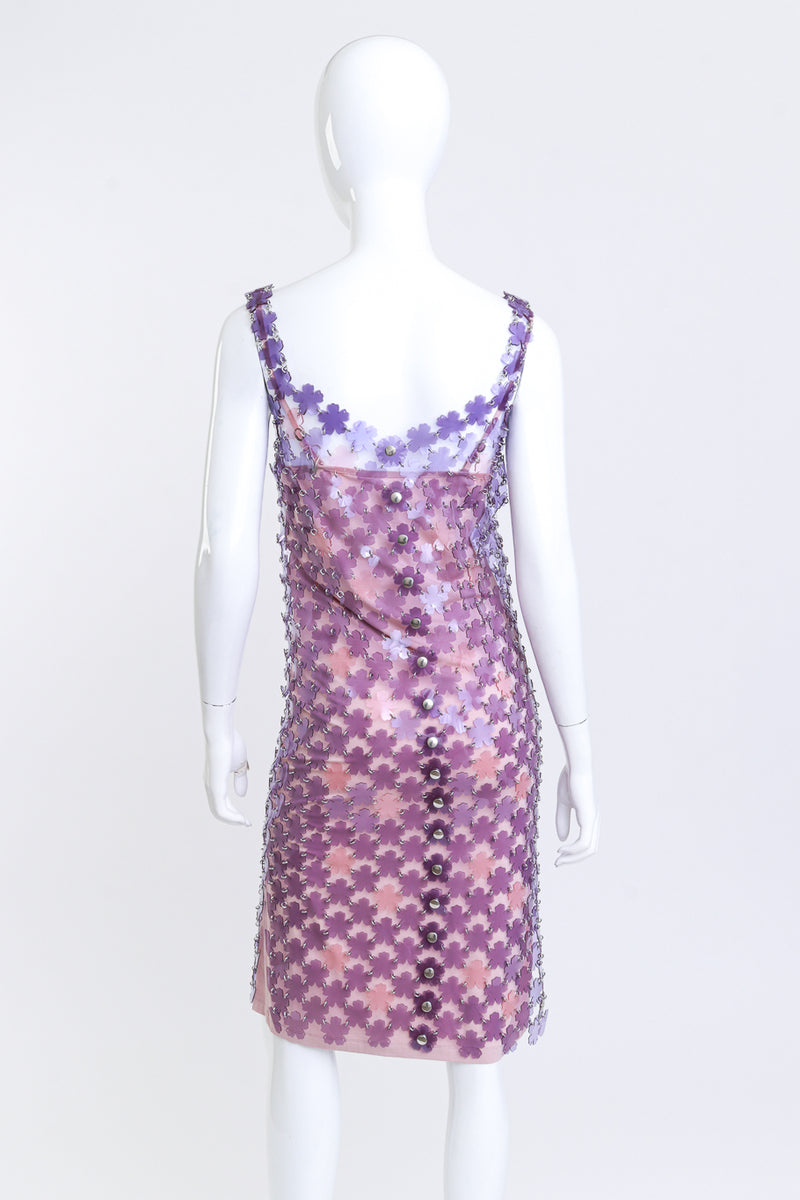 Paco Rabanne Plastic Flower Link Dress back on mannequin @recess la