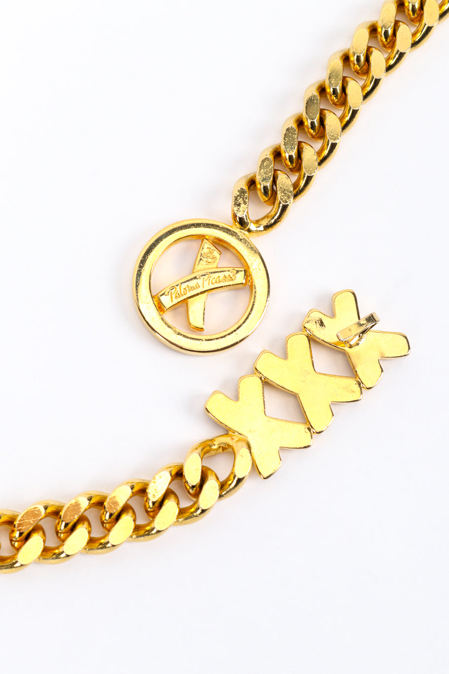 Vintage Paloma Picasso Triple X Chain Belt back of pendant with signature charm @recess la