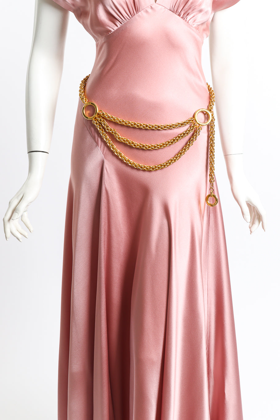 Vintage Paloma Picasso Double Rolo Link Drape Belt on mannequin @recess la