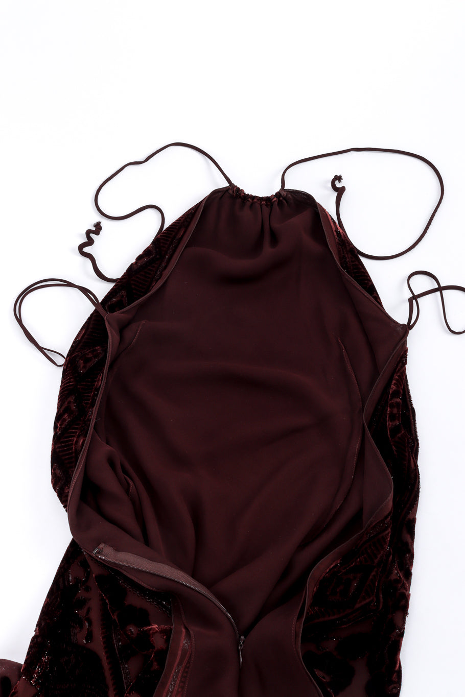 Silk Velvet Bias Halter Dress by Pamela Dennis lining @recessla