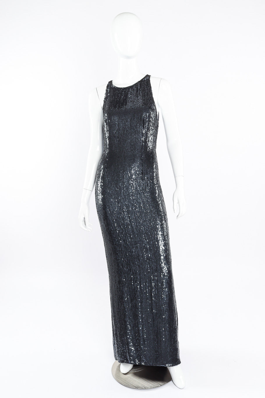 Sequin gown by Pamela Dennis on mannequin front @recessla