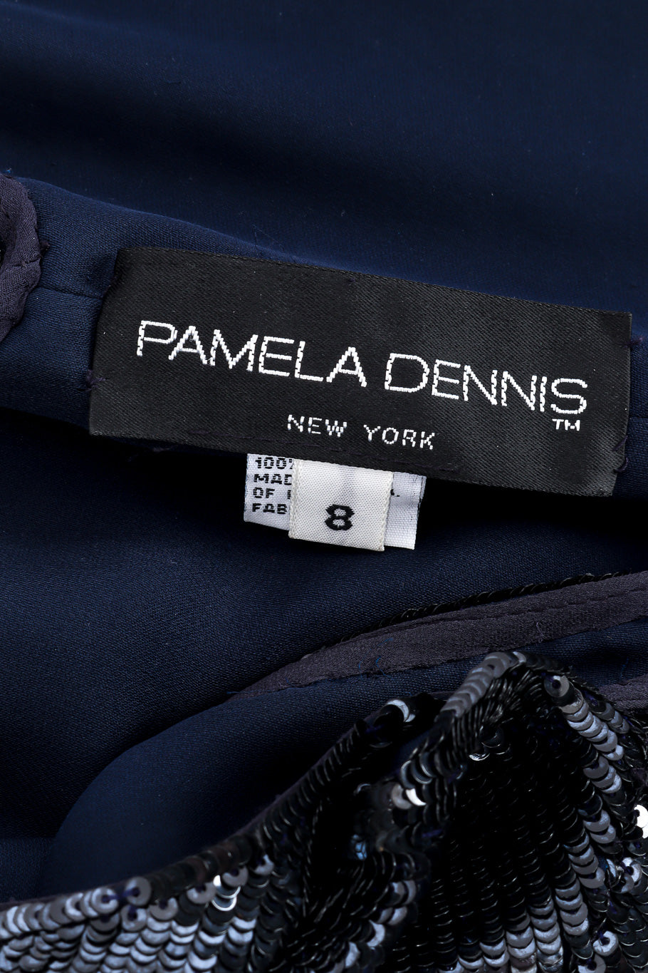 Sequin gown by Pamela Dennis flat lay label @recessla