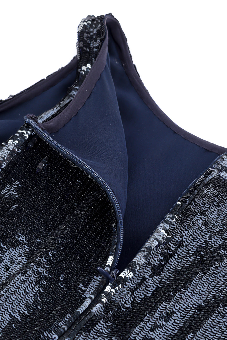 Sequin gown by Pamela Dennis flat lay zipper @recessla