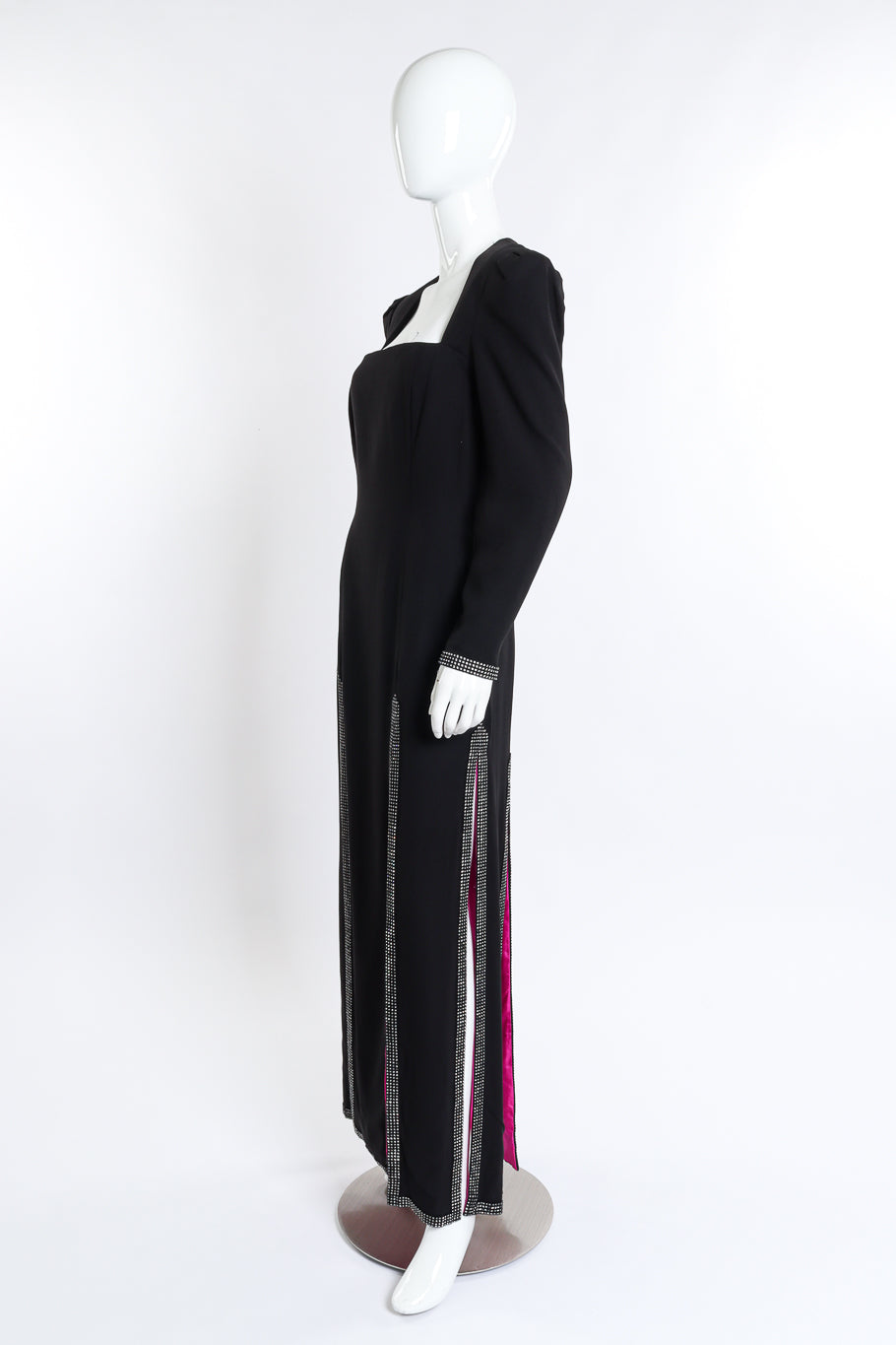 Vintage Patricia Rhodes Crystal Trim Carwash Dress side on mannequin @recess la