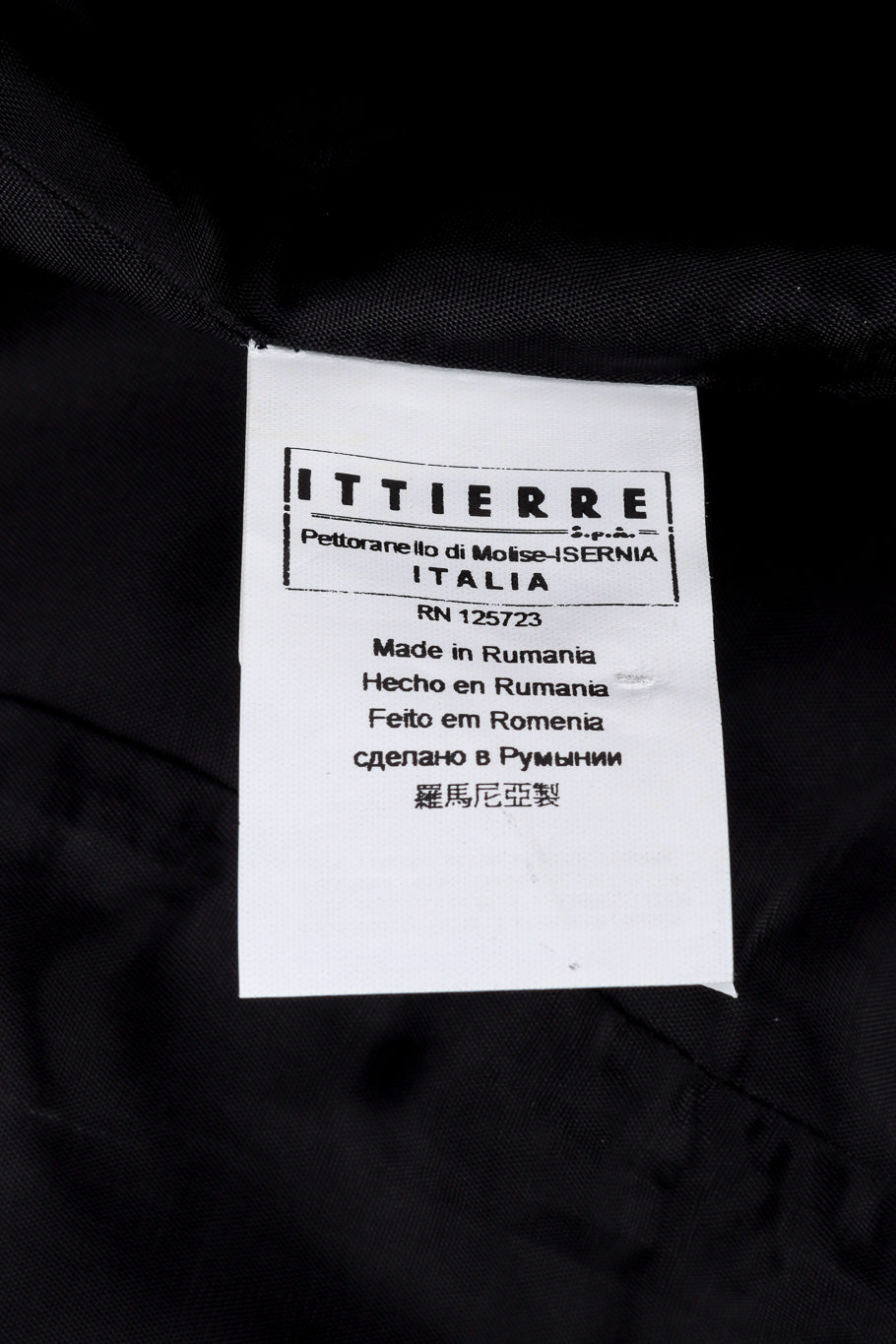 Pierre Balmain Ribbed Leather Moto Jacket origin label closeup @Recessla