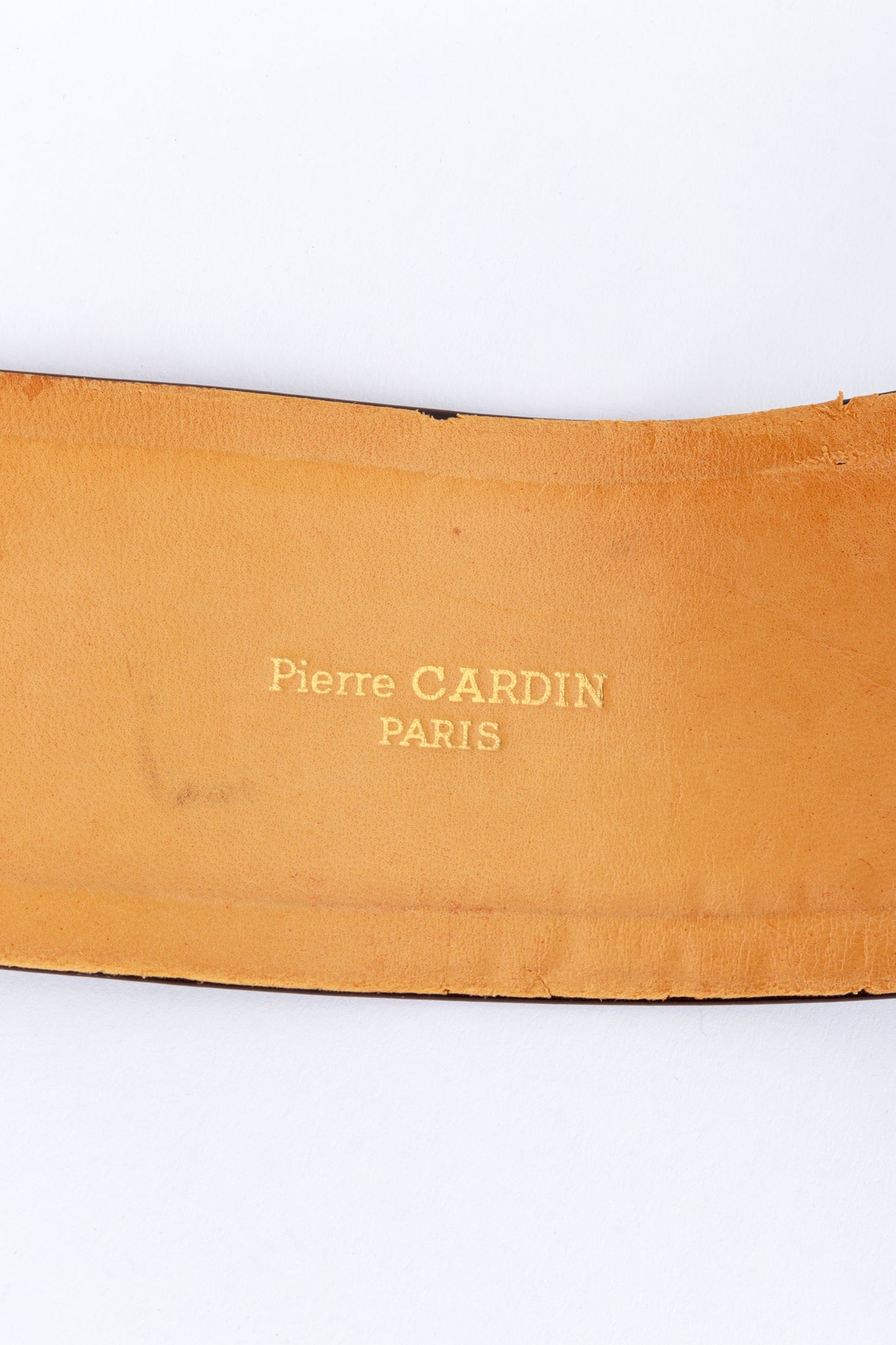 brown Sculptural Buckle Belt by Pierre Cardin stamp @recess LA