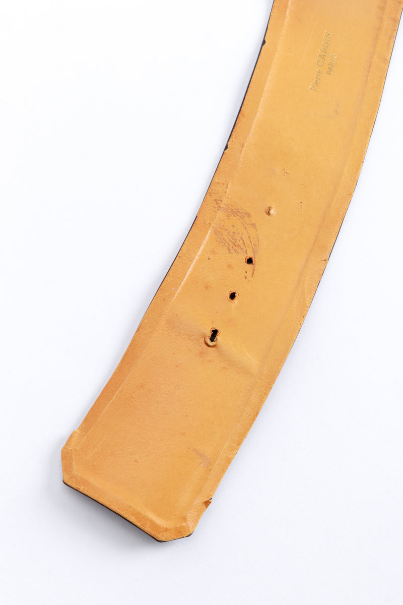 brown Sculptural Buckle Belt by Pierre Cardin holes @recess LA