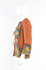 Batik print quilted jacket by La Provence on mannequin side @recessla