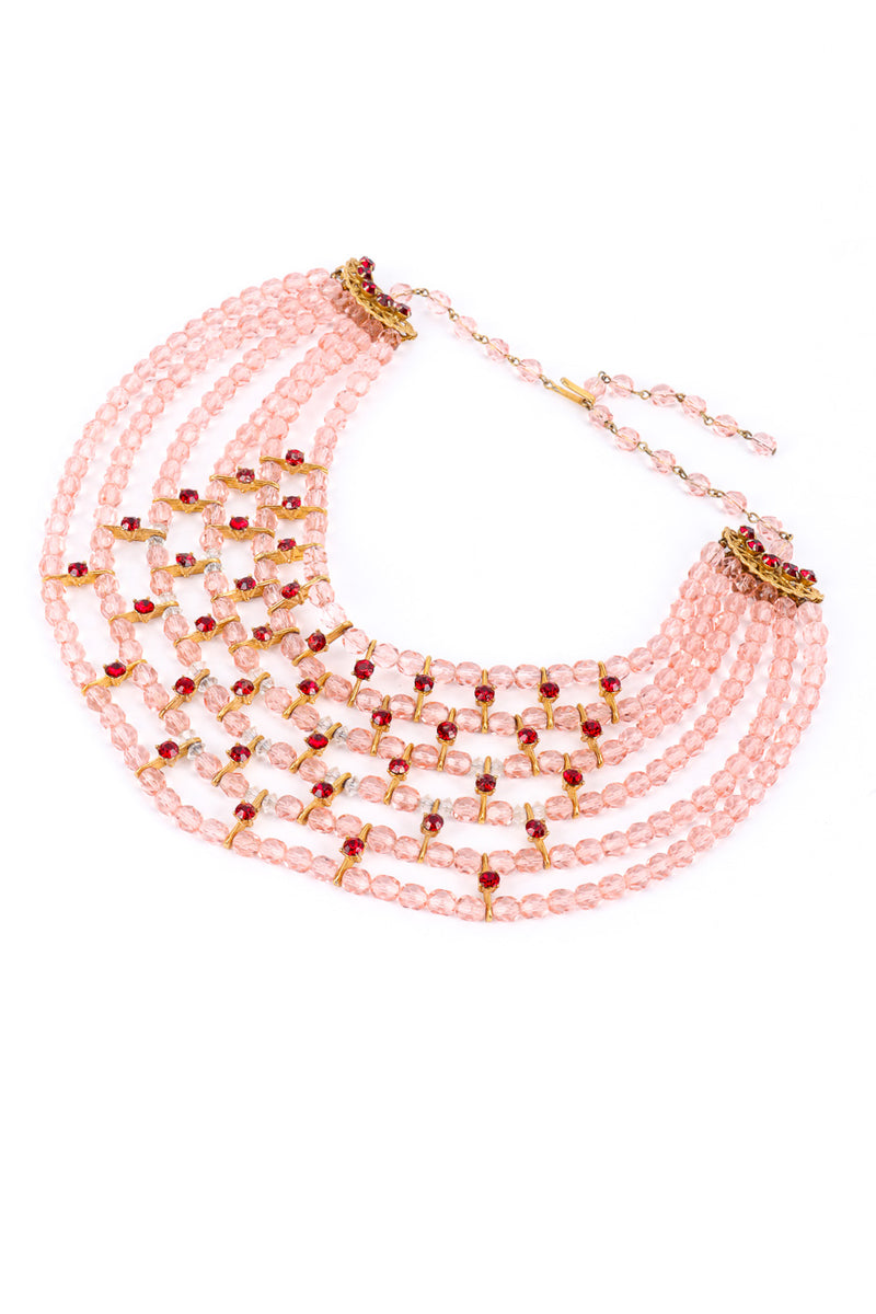 Vintage Miriam Haskell Beaded Bib Collar Necklace front view @recessla