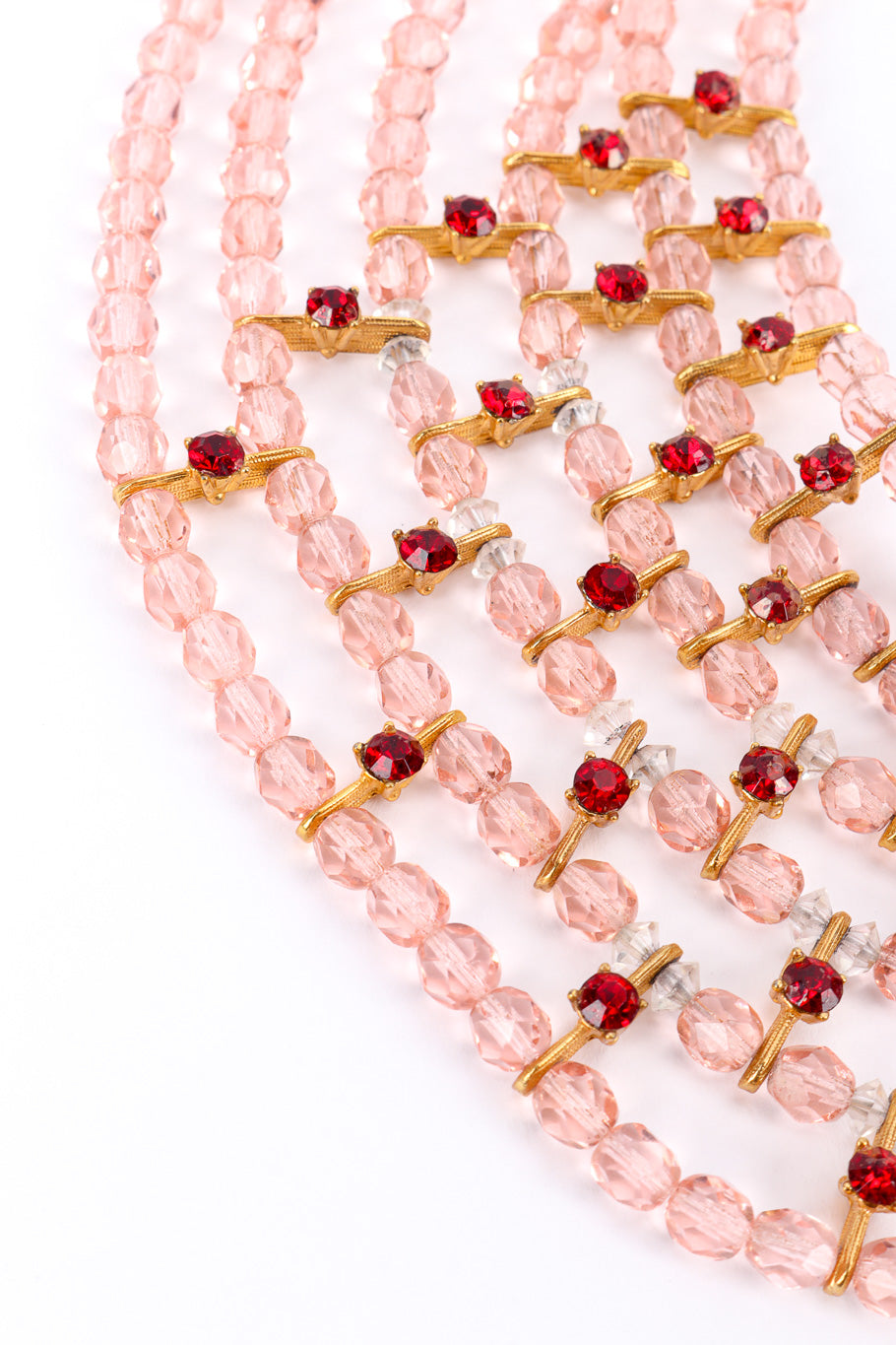 Vintage Miriam Haskell Beaded Bib Collar Necklace bead closeup @recessla