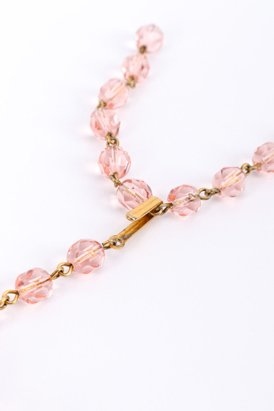 Vintage Miriam Haskell Beaded Bib Collar Necklace hook closure tarnish closeup  @recessla
