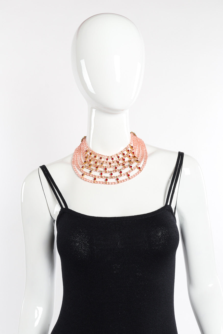 Vintage Miriam Haskell Beaded Bib Collar Necklace on mannequin @recessla