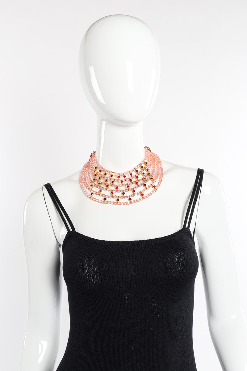 Vintage Miriam Haskell Beaded Bib Collar Necklace on mannequin @recessla