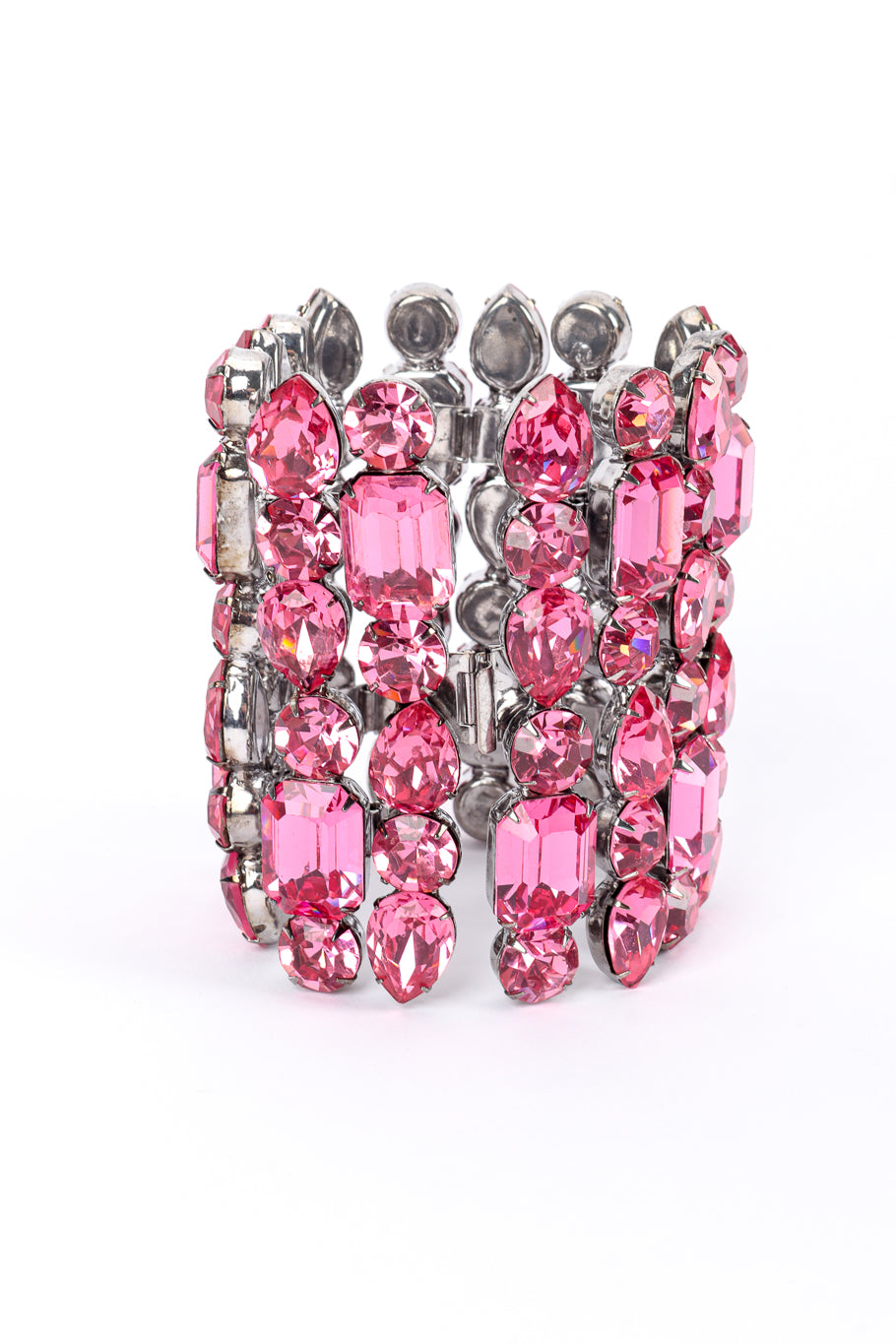 Vintage Marie Ferrá Wide Rose Crystal Bracelet front standing @recessla