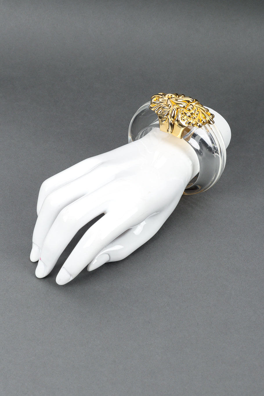 Vintage Lucite Chrysanthemum Bracelet II on mannequin hand @recess la