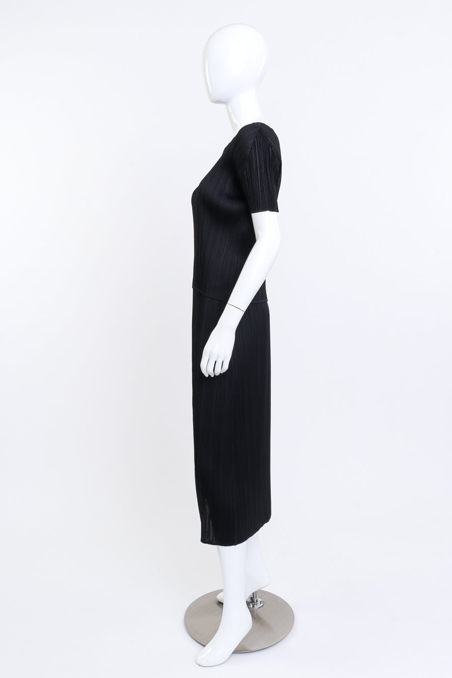 Issey Miyake Pleated Short Sleeve Top & Skirt Set side @RECESS LA