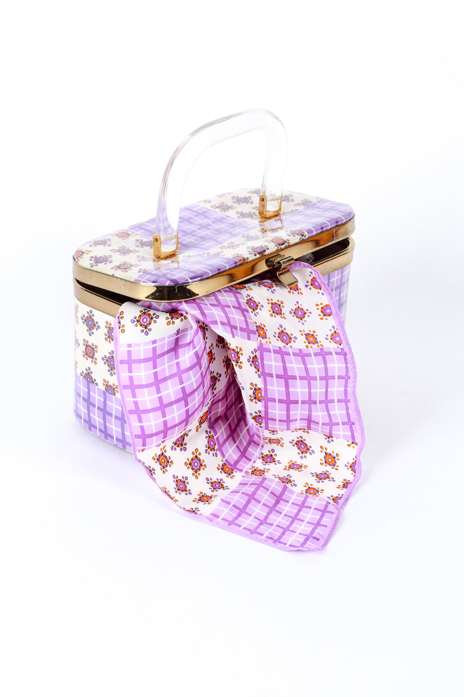 Vintage JB Lou Gingham Box Bag & Scarf Set bag and scarf @recess la