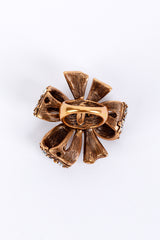 Vintage Oscar de la Renta Two-Tone Crystal Pinwheel Bow Ring back @recess la