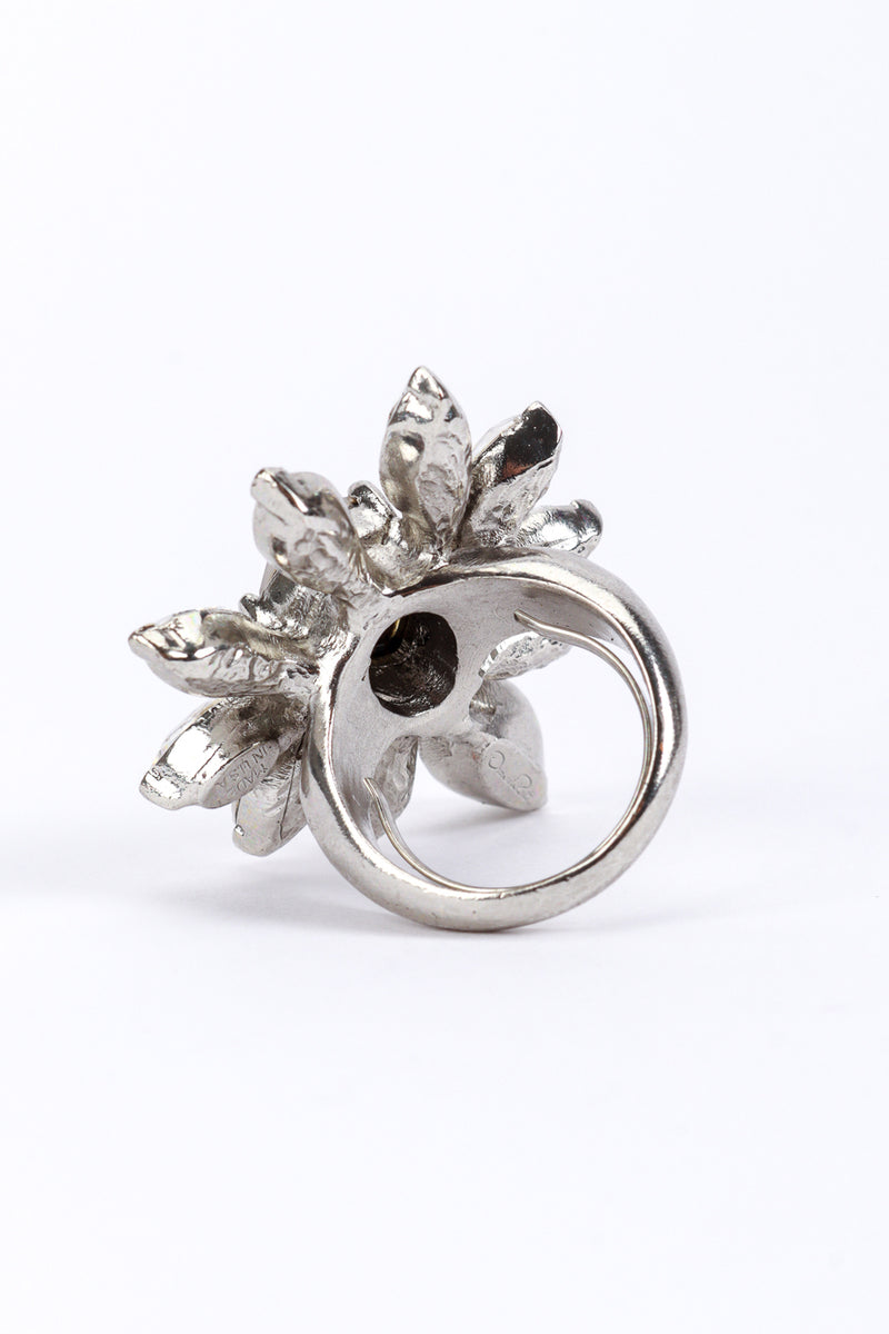 Vintage Oscar de la Renta Marquise Crystal Cocktail Ring inner half ring @recess la