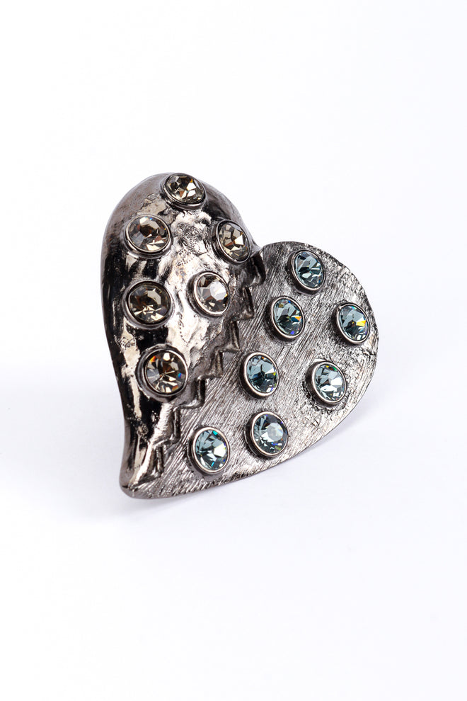 Vintage Hobé Jeweled Broken Heart Ring detail @recess la