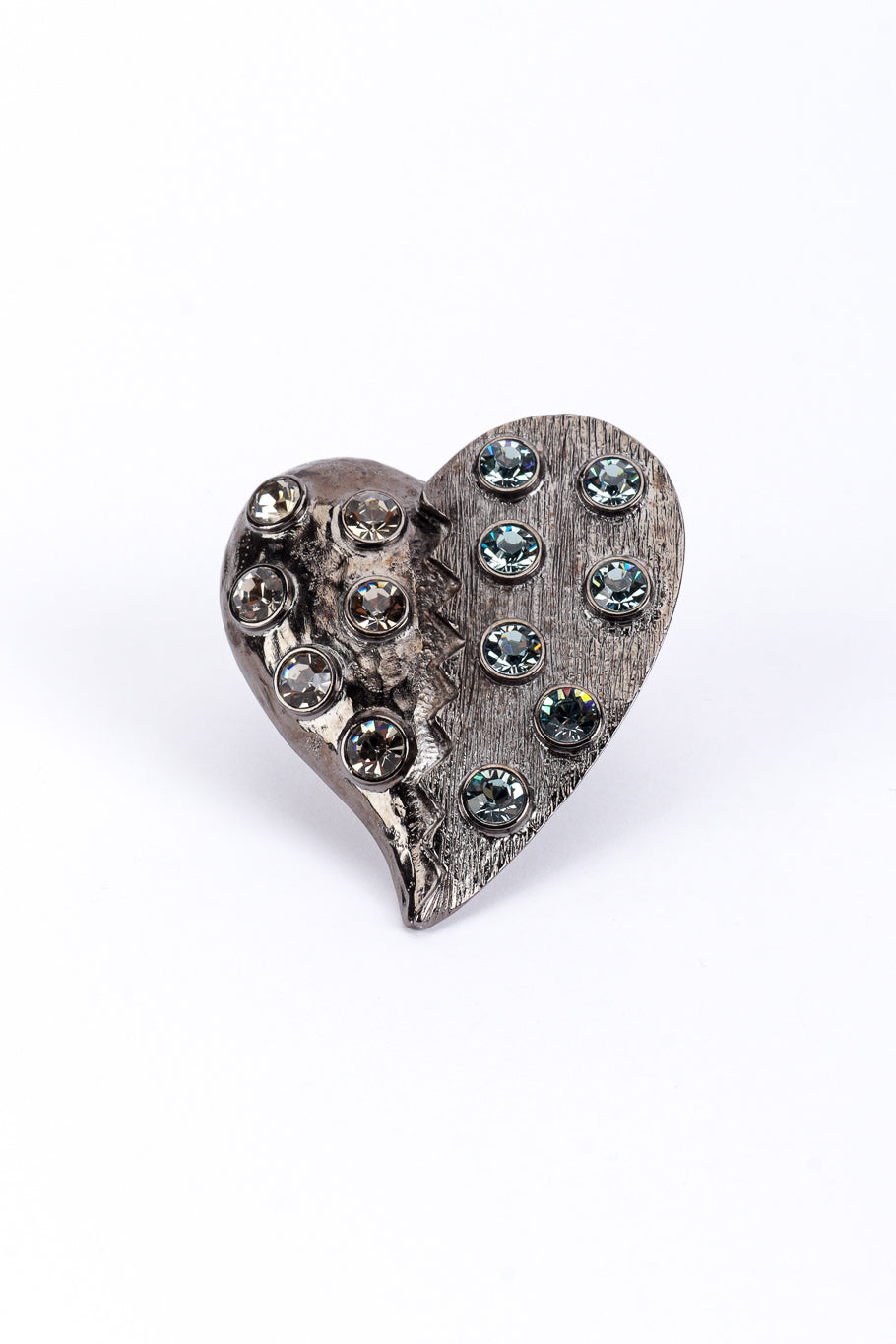 Vintage Hobé Jeweled Broken Heart Ring front @recess la