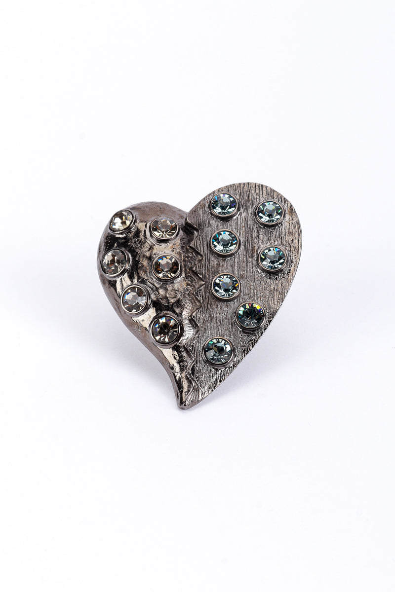 Vintage Hobé Jeweled Broken Heart Ring front @recess la