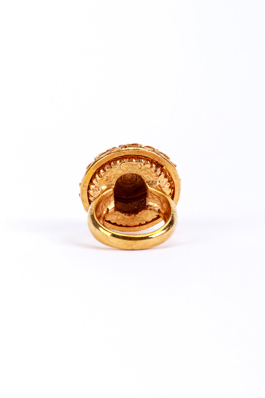 Vintage Oscar de la Renta Byzantine Cabochon Ring back view @recess la