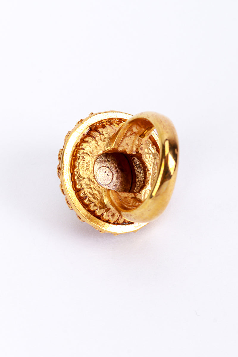 Vintage Oscar de la Renta Byzantine Cabochon Ring inner view @recess la