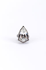 Vintage Oscar de la Renta Crystal Nugget Cocktail Ring front @recess la