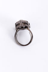 Vintage Oscar de la Renta Crystal Nugget Cocktail Ring inner half ring @recess la