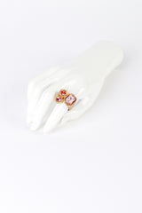 Vintage Oscar de la Renta Pinks Mixed Cut Crystal Ring on mannequin hand @recess la