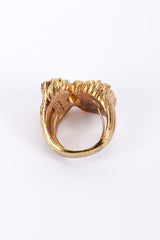 Vintage Oscar de la Renta Pinks Mixed Cut Crystal Ring view of inner ring @recess la