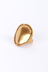 Vintage Oscar de la Renta Golden Ripple Disc Ring front @recess la