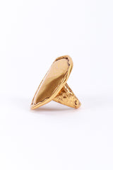 Vintage Oscar de la Renta Golden Ripple Disc Ring detail @recess la