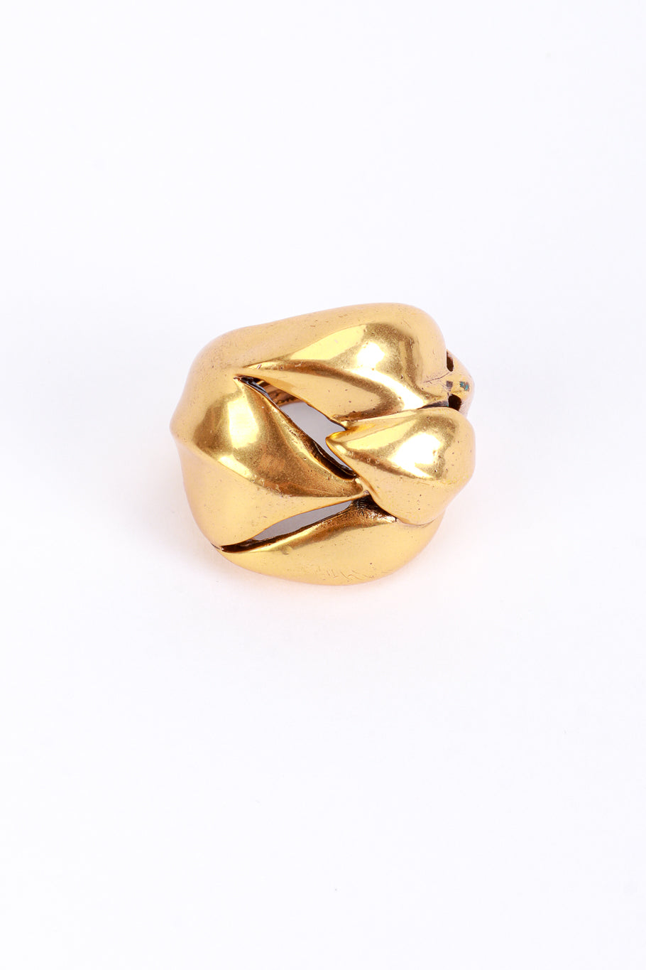 Vintage Oscar de la Renta Golden Creeping Ivy Ring front @recess la