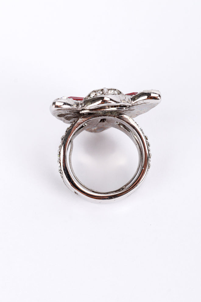 Vintage Oscar de la Renta Crystal Cat Cocktail Ring inner half ring @recess la